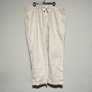 Nautica Men's Size 2XL Tall Linen Pants Straight Relaxed Fit High Rise Beige